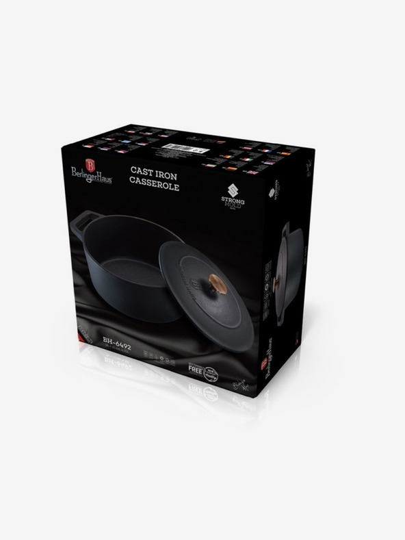 Berlingerhaus Gusseisen-Backform mit Deckel 24 cm BERLINGERHAUS Black Rose Collection