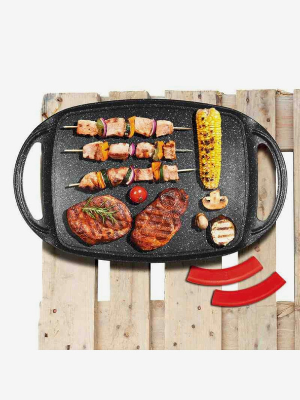 Berlingerhaus Grillplatte mit Marmoroberfläche Burgundy Metallic Line 36 cm BERLINGERHAUS