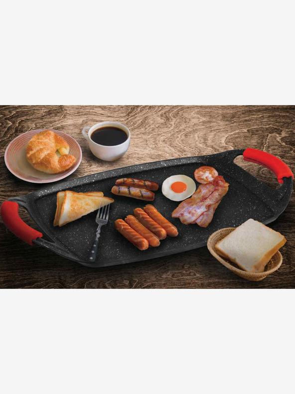 Berlingerhaus Grillplatte mit Marmoroberfläche Burgundy Metallic Line 36 cm BERLINGERHAUS