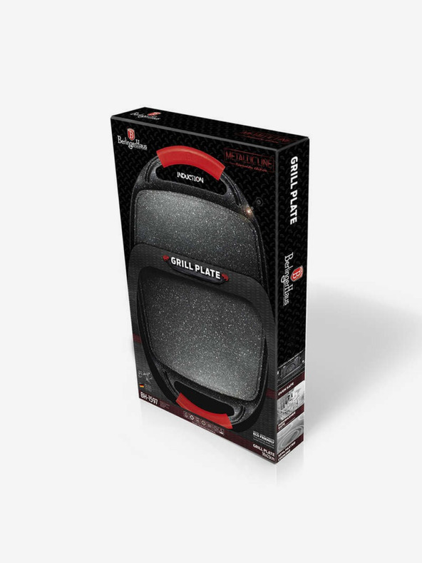 Berlingerhaus Grillplatte mit Marmoroberfläche Burgundy Metallic Line 36 cm BERLINGERHAUS