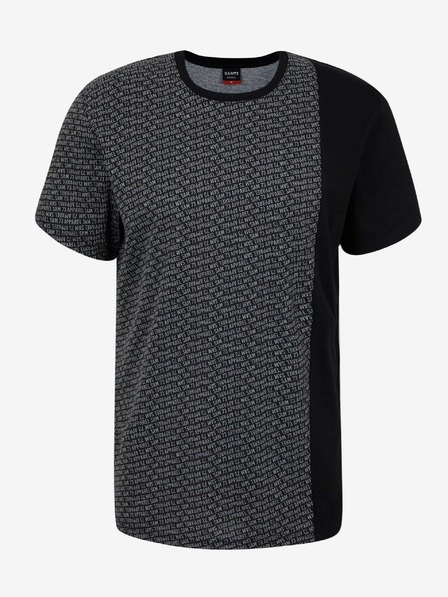 Sam 73 Schwarzes gemustertes Herren-T-Shirt SAM 73 Paul