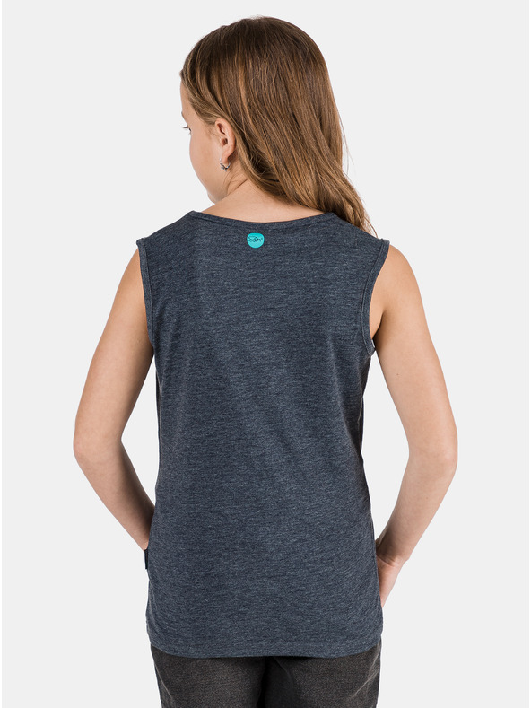 Sam 73 Dunkelblaues bedrucktes Mädchen-Tank-Top SAM 73