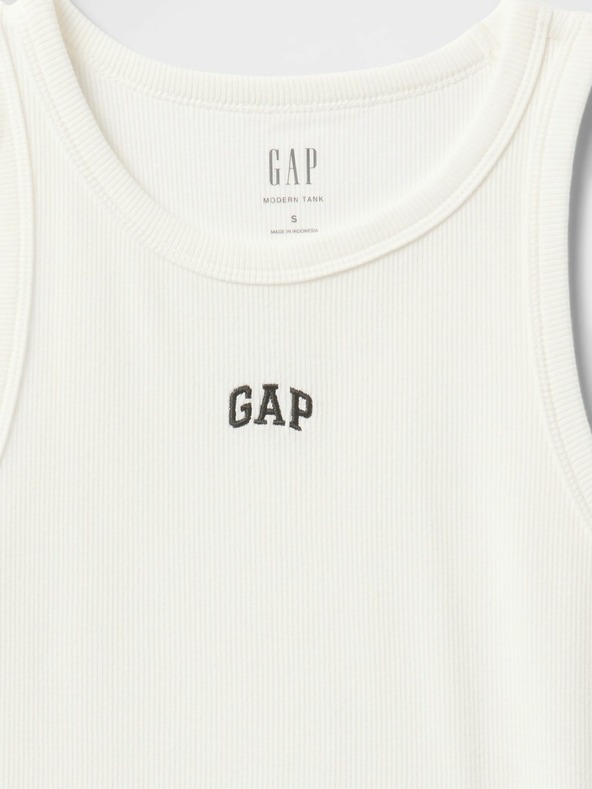 GAP Damen geripptes Top mit Logo Americana GAP