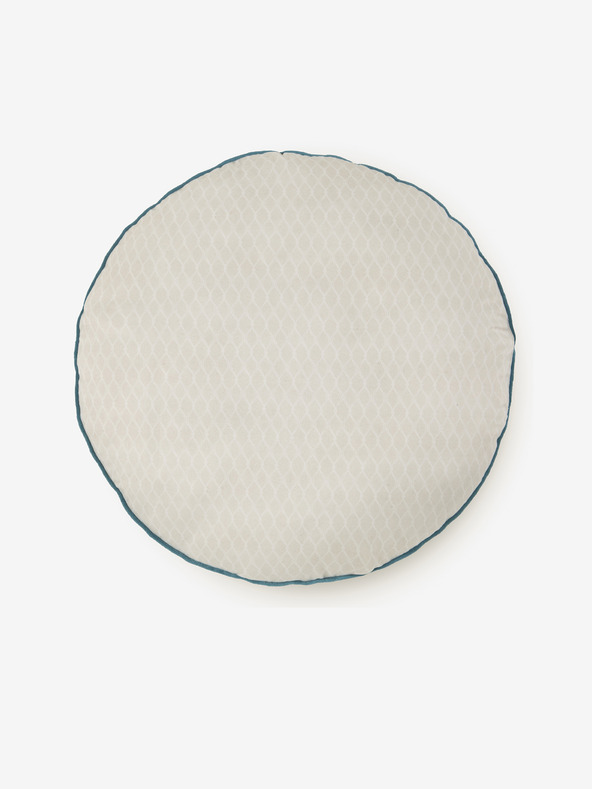 HIP Durchmesser 55 cm - Blau-cremefarbenes Wendekissen mit HIP Camunda-Motiv