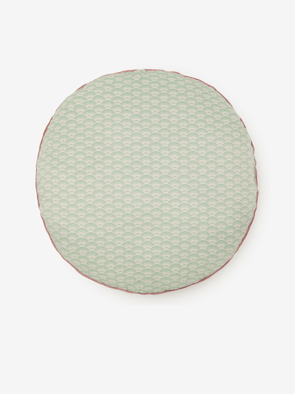 HIP Durchmesser 55 cm - Rosa und grünes Wendekissen mit HIP Romini-Motiv