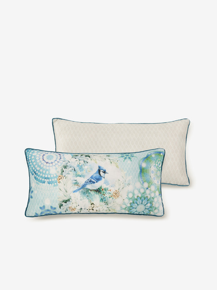 HIP 30 x 60 cm - Blau und cremefarbenes Wendekissen HIP Camunda