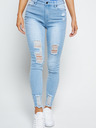 Siksilk Blaue Damenjeans - JEANS SKINNY DISTRESSED