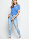 Siksilk Blaue Damenjeans - JEANS SKINNY DISTRESSED