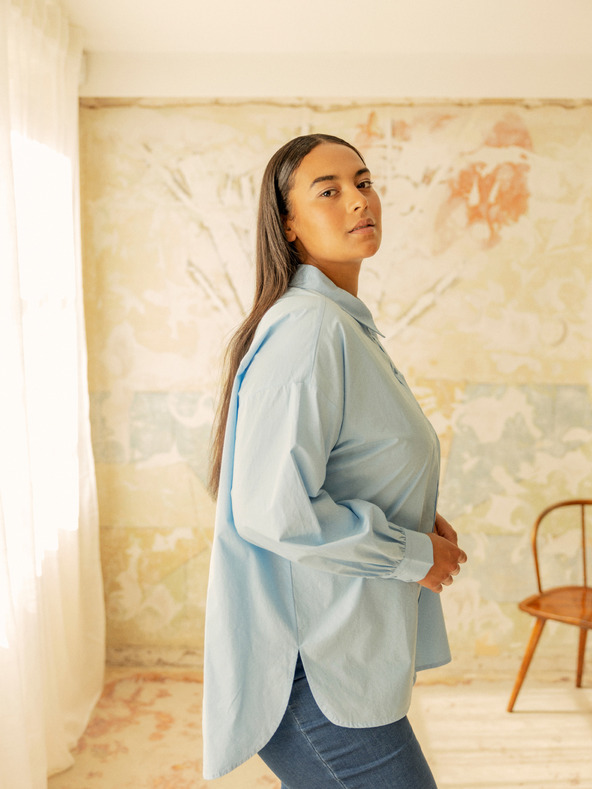 Fransa Hellblaues Damenhemd Fransa