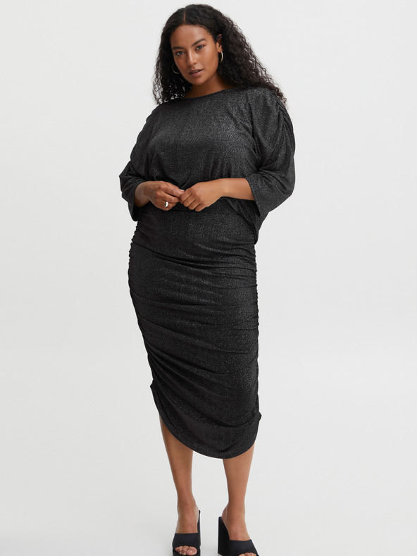 Fransa Fransa schwarzer Damen Metallic Etuirock