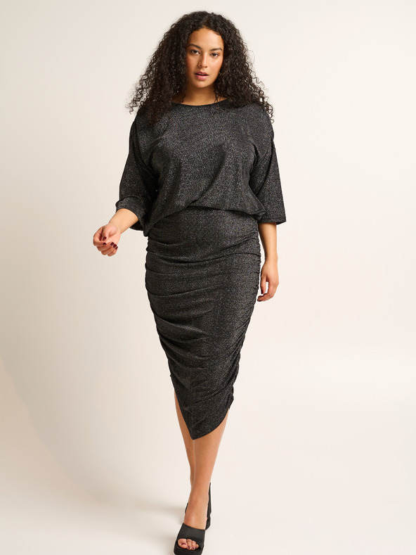 Fransa Fransa schwarzer Damen Metallic Etuirock