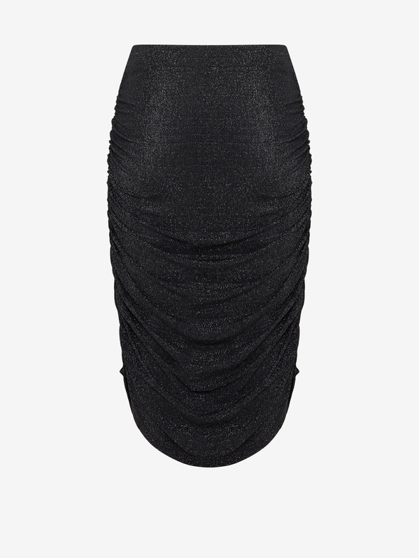 Fransa Fransa schwarzer Damen Metallic Etuirock